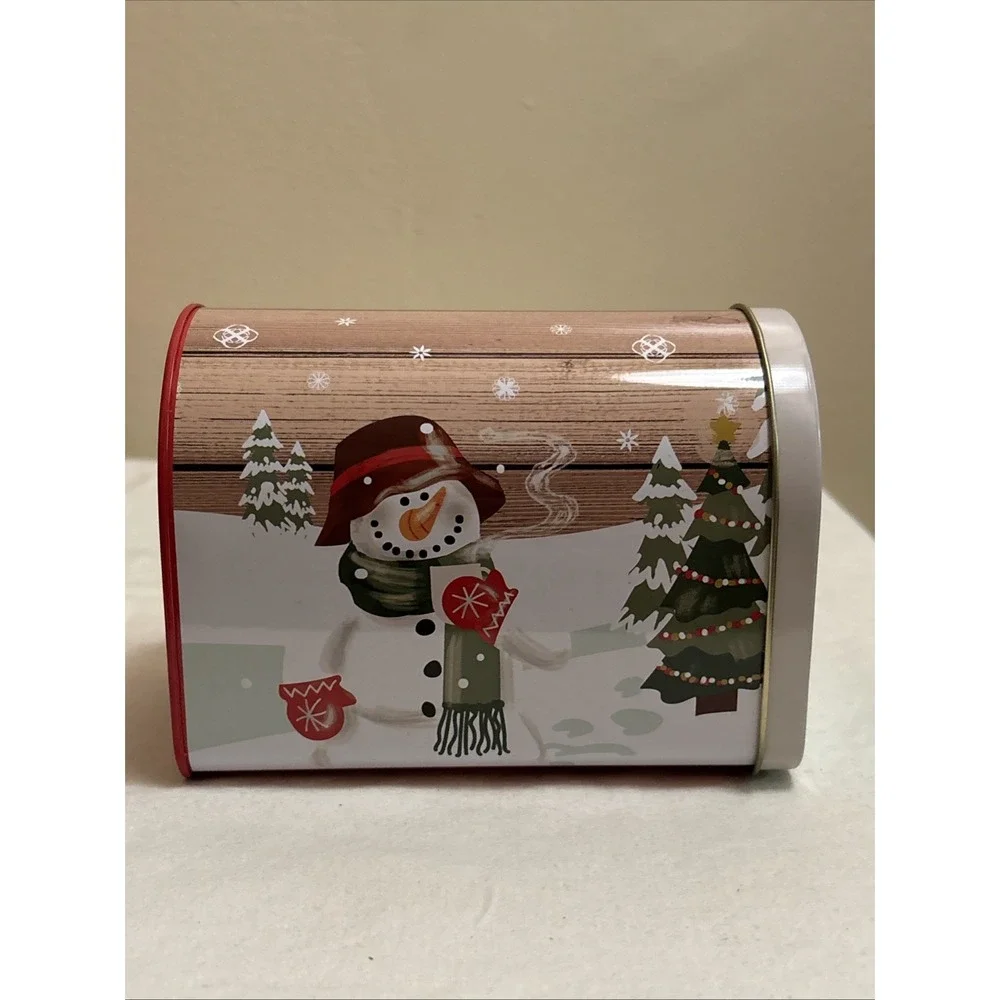 Lot of 8 Christmas Holiday Decorative Tin Mini Mailboxes Santa Reindeer Snowman
